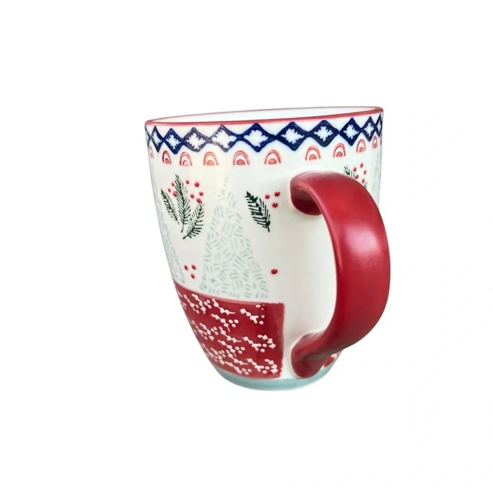 West Elm Scandi Forest Hand-Painted Stoneware Holiday Coffee Mug Replacement